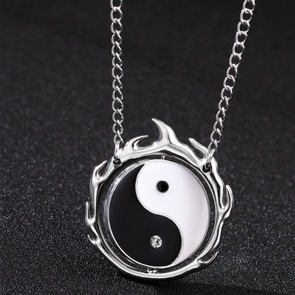 Dark Tai Chi Yin Yang Bagua Stainless Steel Bracelet Fashion Chain