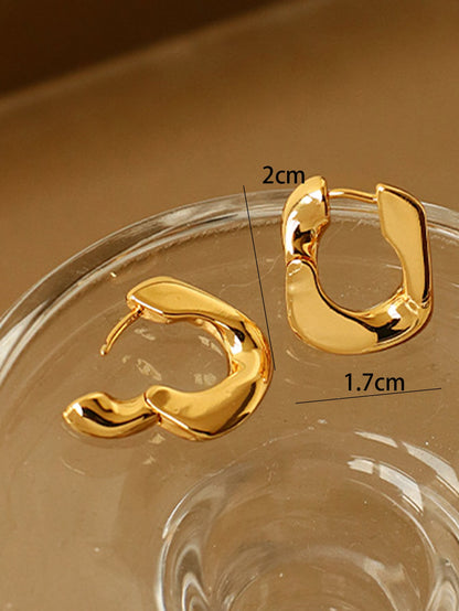 1 Pair Simple Style Solid Color Asymmetrical Zinc Alloy Ear Studs