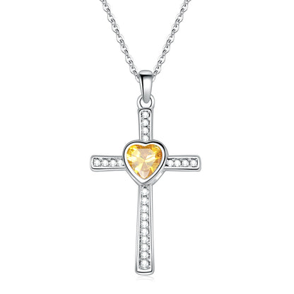 Elegant Streetwear Cross Copper Plating Inlay Zircon Silver Plated Pendant Necklace