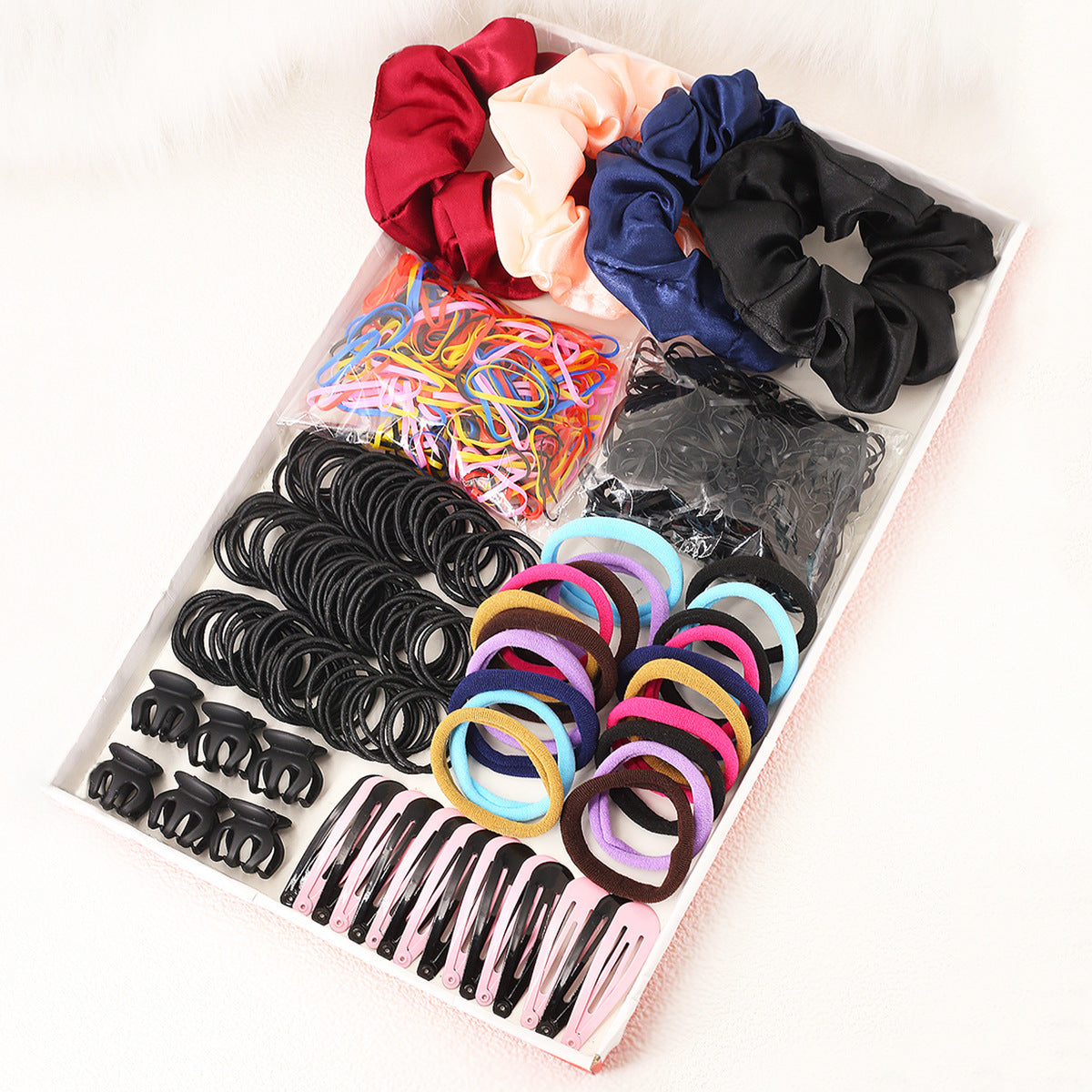 Fashion Flower Plastic Hair Clip Hair Tie 1 Set