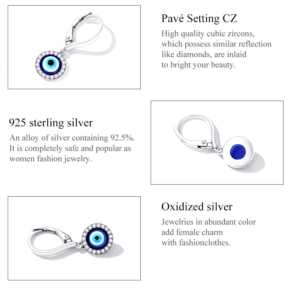 Casual Devil's Eye Sterling Silver Zircon Open Rings In Bulk