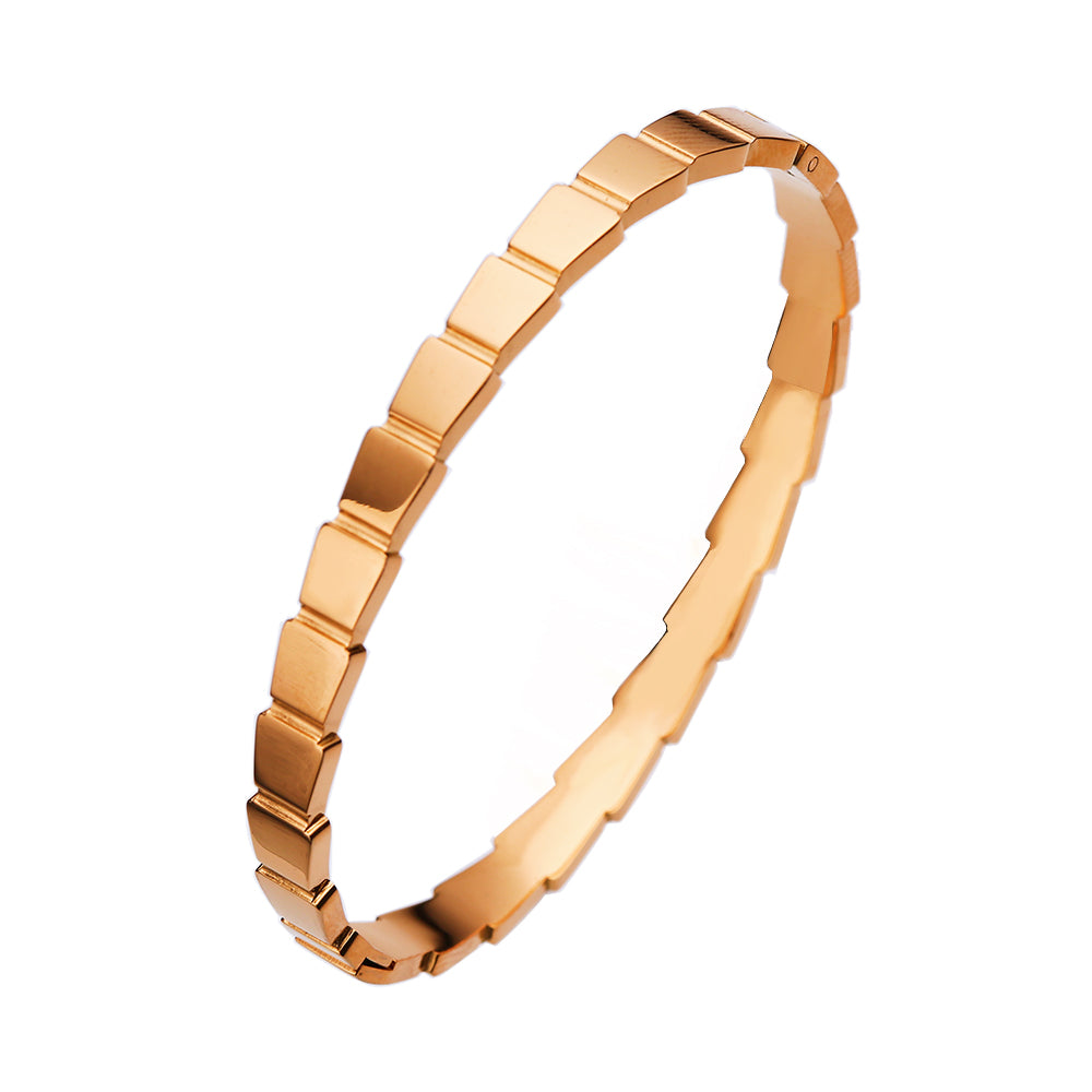 Simple Style Classic Style Solid Color Stainless Steel Plating Gold Plated Bangle