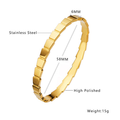 Simple Style Classic Style Solid Color Stainless Steel Plating Gold Plated Bangle