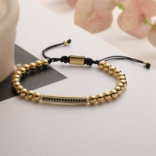 Ig Style Simple Style Round Crown Copper Beaded Inlay Zircon Bracelets