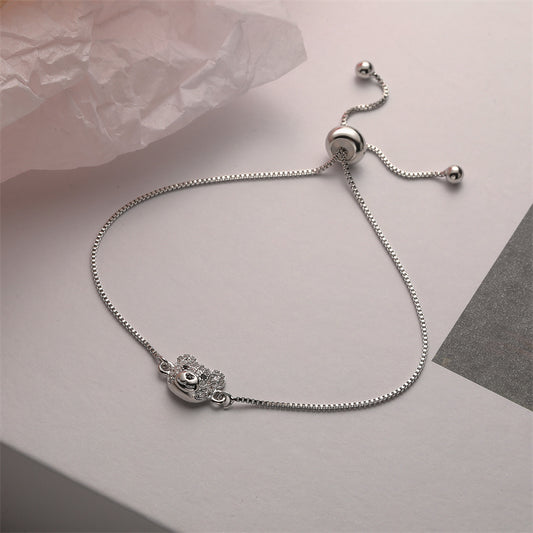 Simple Style Shiny Tortoise Bear Copper Beaded Inlay Zircon Bracelets