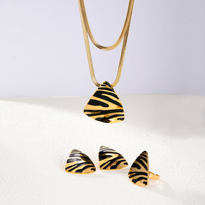Vintage Style Vacation Butterfly Stainless Steel Plating 18k Gold Plated Jewelry Set