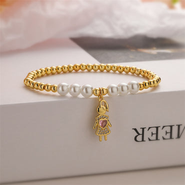 Ig Style Simple Style Human Dog Heart Shape Copper Beaded Inlay Zircon Bracelets