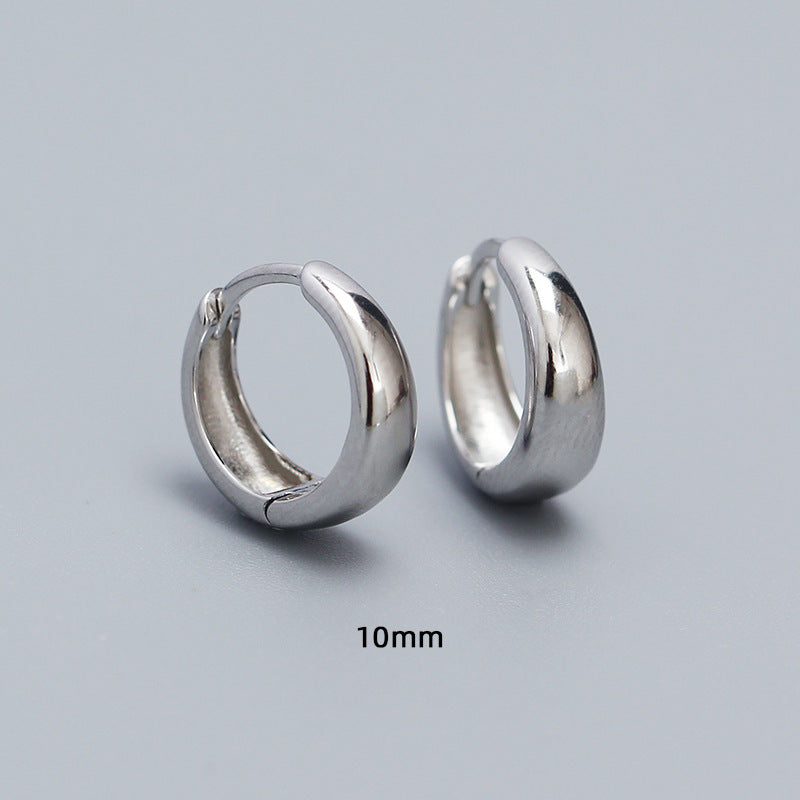 S925 Sterling Silver Geometric Wide Earrings Wholesale Hello Jewelry