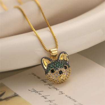 Ig Style Simple Style Animal Copper Plating Inlay Zircon Gold Plated Pendant Necklace