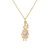 Ig Style Simple Style Dog Cat Copper Plating Inlay Zircon Gold Plated Pendant Necklace