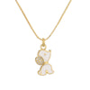 Ig Style Simple Style Dog Cat Copper Plating Inlay Zircon Gold Plated Pendant Necklace