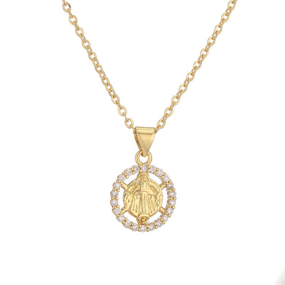 Ig Style Simple Style Cross Copper Plating Inlay Zircon Gold Plated Pendant Necklace