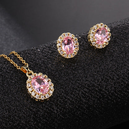Basic Classic Style Geometric Copper Plating Inlay Zircon Necklace