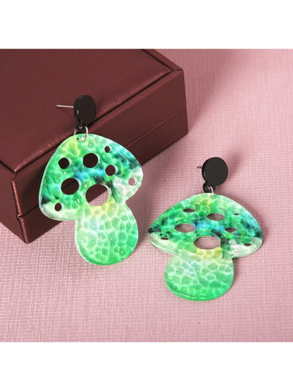 Wholesale Jewelry Ig Style Casual Cartoon Style Mushroom Arylic Copper Alloy Luminous Earrings