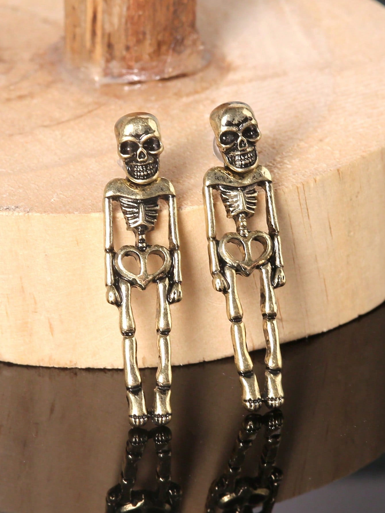 1 Pair Retro Cool Style Skull Copper Alloy Earrings