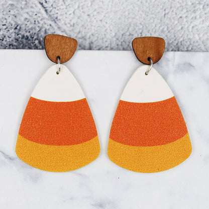 Wholesale Jewelry Casual Simple Style Color Block Pu Leather Drop Earrings