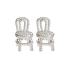 1 Pair Shiny Chair Inlay Copper Zircon Ear Studs