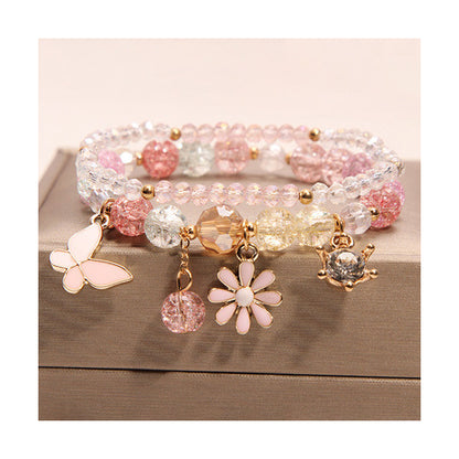 Elegant Butterfly Artificial Crystal Inlay Artificial Gemstones Women's Bracelets