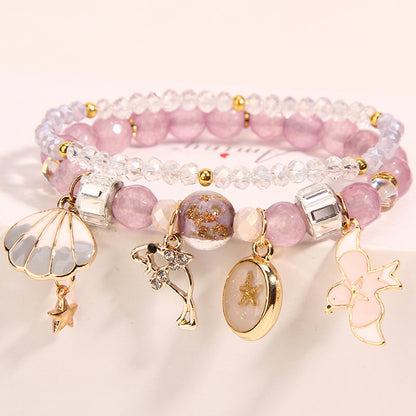 Elegant Lady Heart Shape Cat Artificial Crystal Women's Bracelets