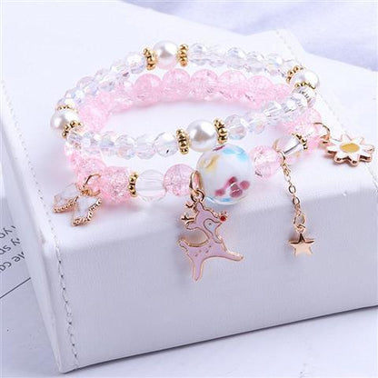 Elegant Lady Heart Shape Cat Artificial Crystal Women's Bracelets