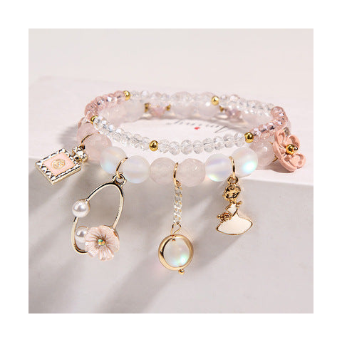 Elegant Lady Heart Shape Cat Artificial Crystal Women's Bracelets