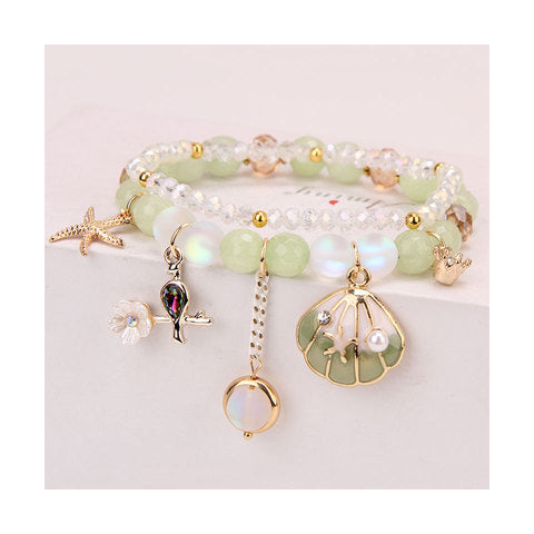 Elegant Lady Heart Shape Cat Artificial Crystal Women's Bracelets