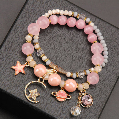 Elegant Lady Heart Shape Cat Artificial Crystal Women's Bracelets