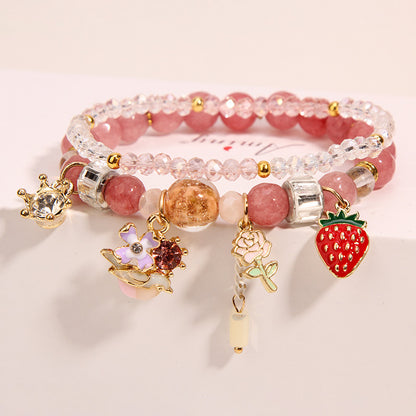 Elegant Lady Heart Shape Cat Artificial Crystal Women's Bracelets