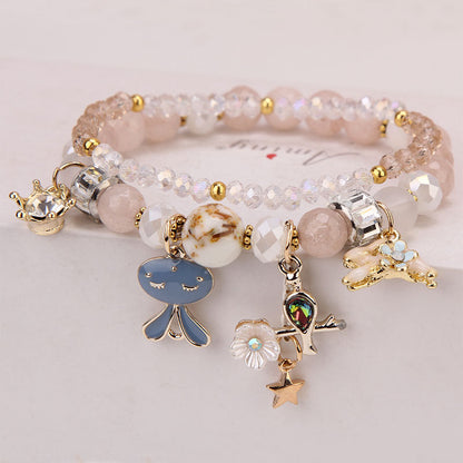 Elegant Lady Heart Shape Cat Artificial Crystal Women's Bracelets