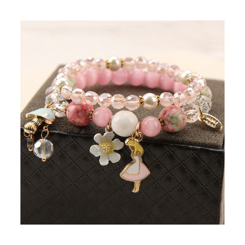 Elegant Lady Heart Shape Cat Artificial Crystal Women's Bracelets