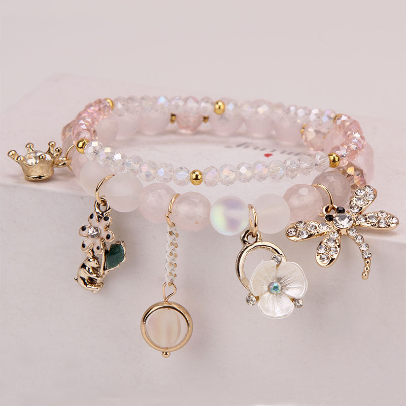 Elegant Lady Heart Shape Cat Artificial Crystal Women's Bracelets