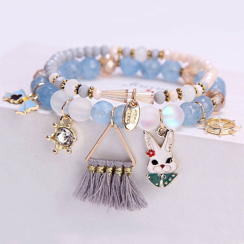 Elegant Lady Heart Shape Cat Artificial Crystal Women's Bracelets