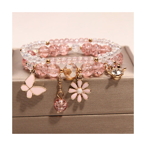 Elegant Lady Heart Shape Cat Artificial Crystal Women's Bracelets