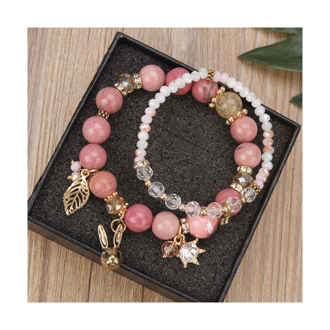 Elegant Lady Heart Shape Cat Artificial Crystal Women's Bracelets