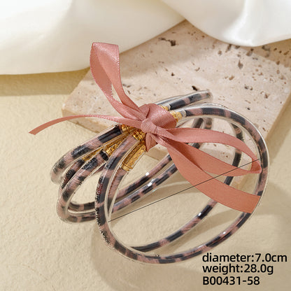 Elegant Simple Style Printing Bow Knot Silica Gel Braid Appliques Women's Bangle