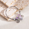 Wholesale Elegant Cute Heart Shape Lock Stainless Steel Alloy Beaded Hollow Out Inlay Rhinestones Bangle