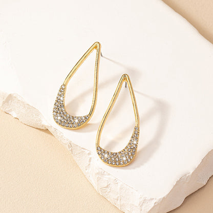 1 Pair Simple Style Solid Color Inlay Alloy Zircon Ear Studs