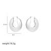 1 Pair Simple Style Commute Shiny Irregular Geometric Circle Plating Stainless Steel White Gold Plated Earrings