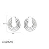 1 Pair Simple Style Commute Shiny Irregular Geometric Circle Plating Stainless Steel White Gold Plated Earrings