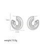 1 Pair Simple Style Commute Shiny Irregular Geometric Circle Plating Stainless Steel White Gold Plated Earrings