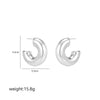 1 Pair Simple Style Commute Shiny Irregular Geometric Circle Plating Stainless Steel White Gold Plated Earrings