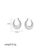 1 Pair Simple Style Commute Shiny Irregular Geometric Circle Plating Stainless Steel White Gold Plated Earrings