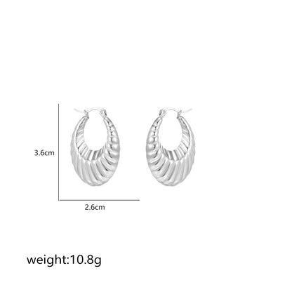 1 Pair Simple Style Commute Shiny Irregular Geometric Circle Plating Stainless Steel White Gold Plated Earrings