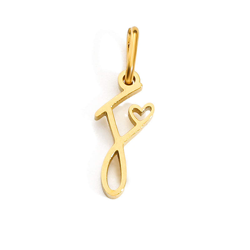 1 Piece Stainless Steel 14K Gold Plated Rose Gold Plated Letter