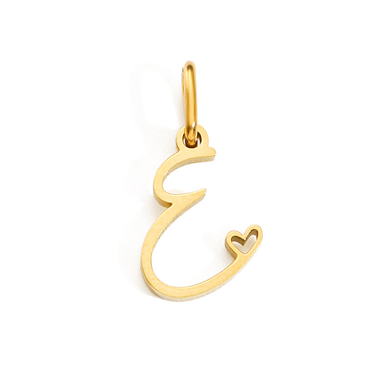 1 Piece Stainless Steel 14K Gold Plated Rose Gold Plated Letter