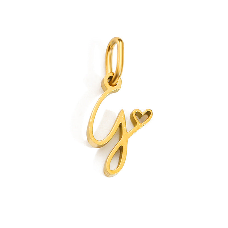 1 Piece Stainless Steel 14K Gold Plated Rose Gold Plated Letter