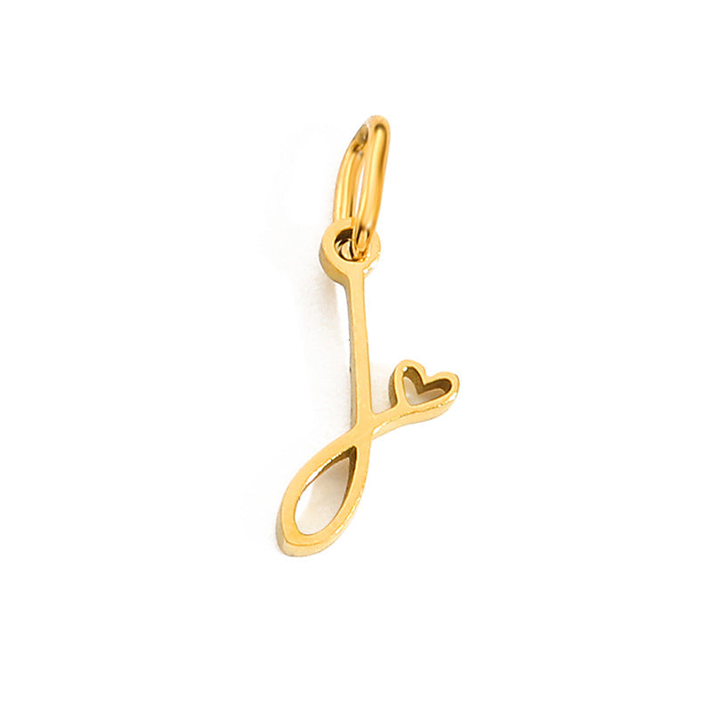 1 Piece Stainless Steel 14K Gold Plated Rose Gold Plated Letter