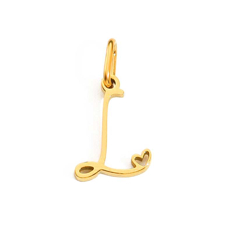 1 Piece Stainless Steel 14K Gold Plated Rose Gold Plated Letter