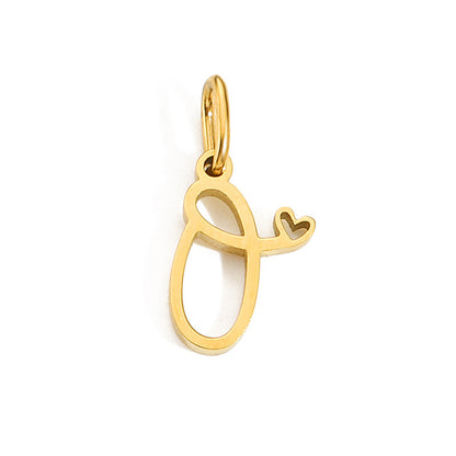 1 Piece Stainless Steel 14K Gold Plated Rose Gold Plated Letter