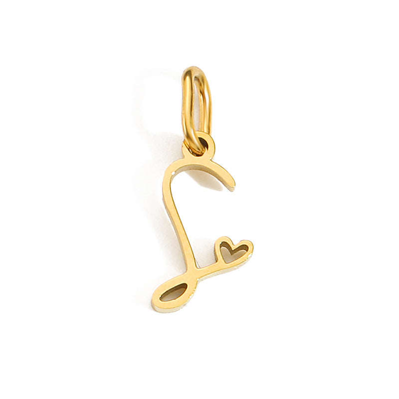 1 Piece Stainless Steel 14K Gold Plated Rose Gold Plated Letter